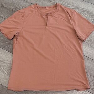 Lululemon Henley Shirt Mens Medium Snap Button Casual Athletic Tee